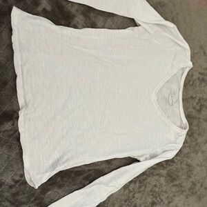 INC International Concepts White Fitted Long Sleeve Tee